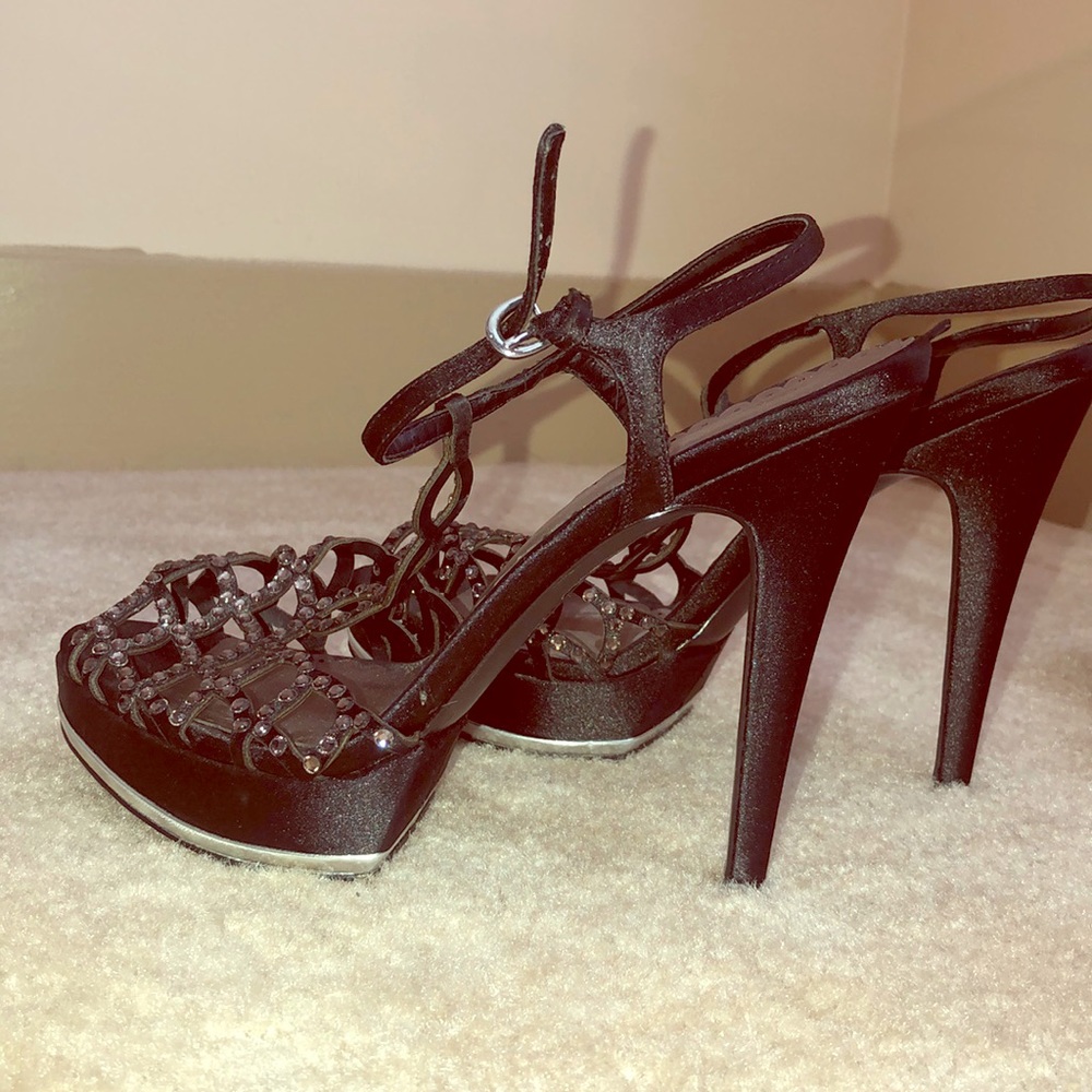 Black Satin Heels